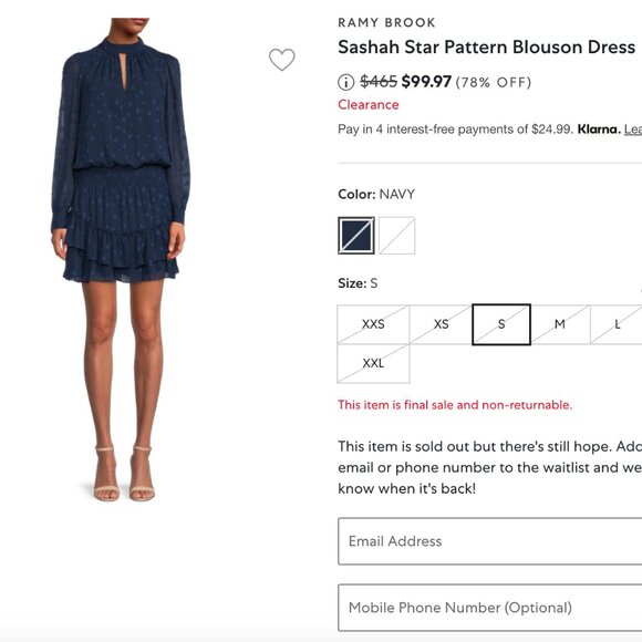 Ramy Brook Sashah Star Pattern Blouson Dress in Navy - Picture 2 of 8